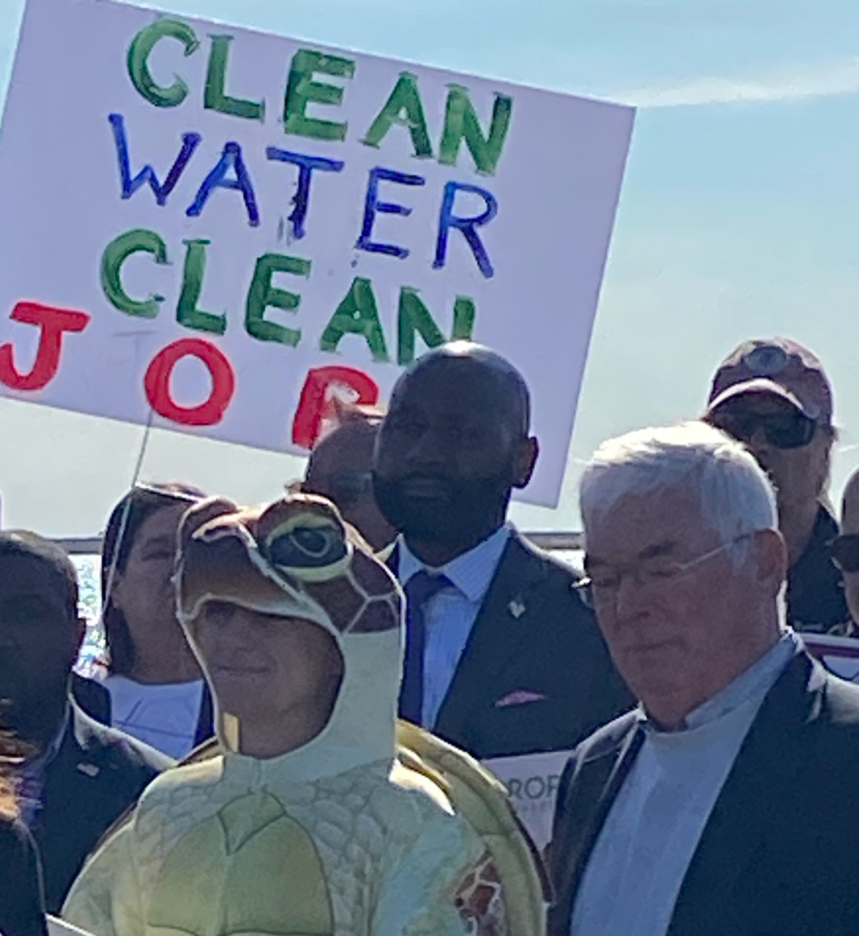 Kevin McDonald of the Nature Conservancy with advocates for clean water in Long Island